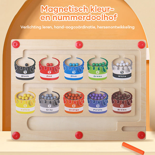BrainyMaze™ | Speels Leren met dit magnetische kleur & getallendoolhof