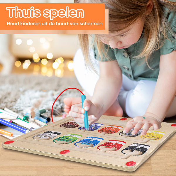 BrainyMaze™ | Speels Leren met dit magnetische kleur & getallendoolhof